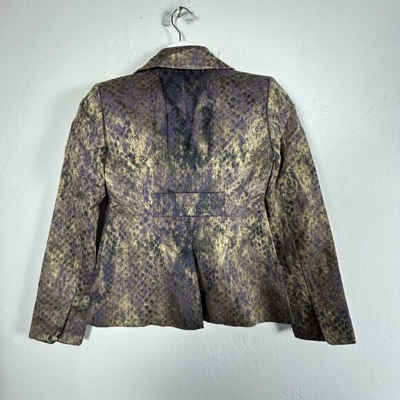 Classiques Entier Atelier Womens Metallic Animal Print Two-Button Blazer XS - Picture 2 of 9